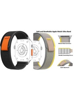 SHOPI 2 Piece Nylon Compatible with Apple Watch Bands 42/44/45/49mm, Soft and Breathable Watch Strap, Suitable for Apple watch Ultra Series 8  - Image 3