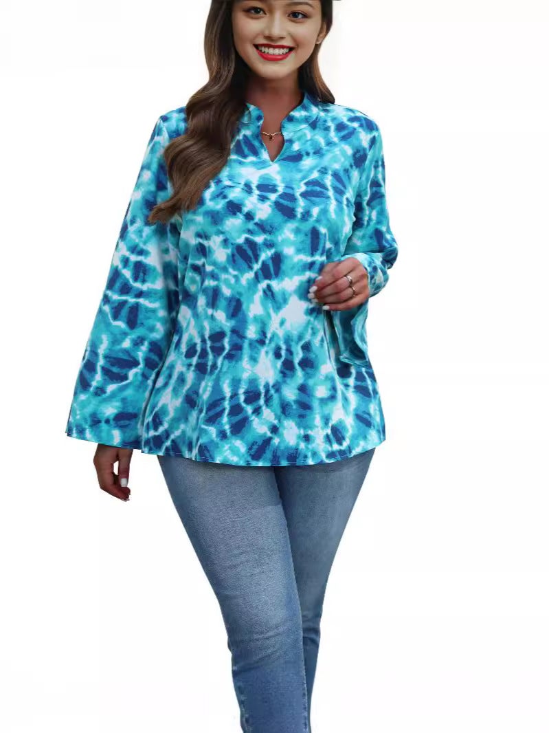 2024 Spring and Summer Large Size European and American Cross-border Fashion Commuter Loose Comfortable Long-sleeved Women's Blouse - Image 5