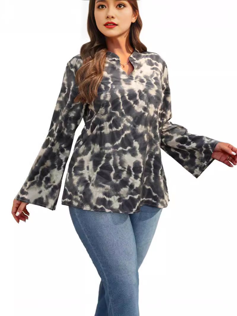 2024 Spring and Summer Large Size European and American Cross-border Fashion Commuter Loose Comfortable Long-sleeved Women's Blouse - Image 2