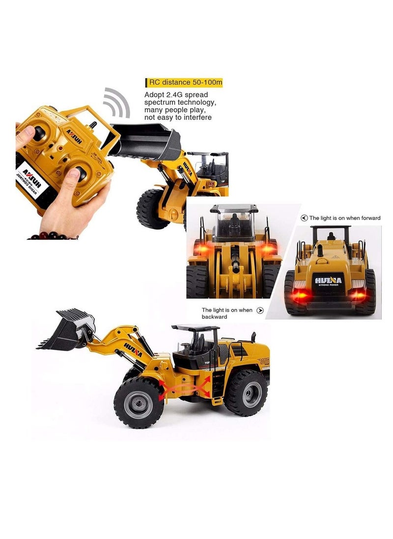 HUINA - 1583 Bulldozer 1:14 RC Excavator For Adult, 10 Channels Remote Control Construction Vehicle with Simulation Light and Sound - Image 1