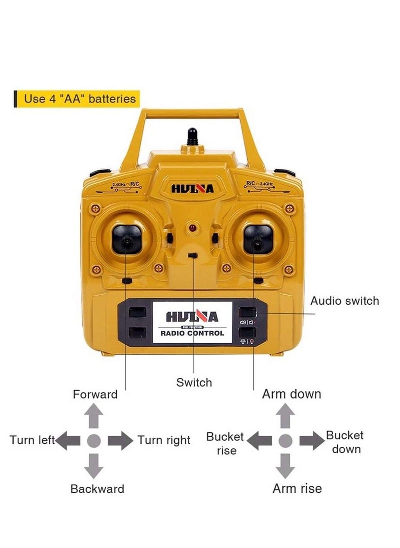 HUINA - 1583 Bulldozer 1:14 RC Excavator For Adult, 10 Channels Remote Control Construction Vehicle with Simulation Light and Sound - Image 1