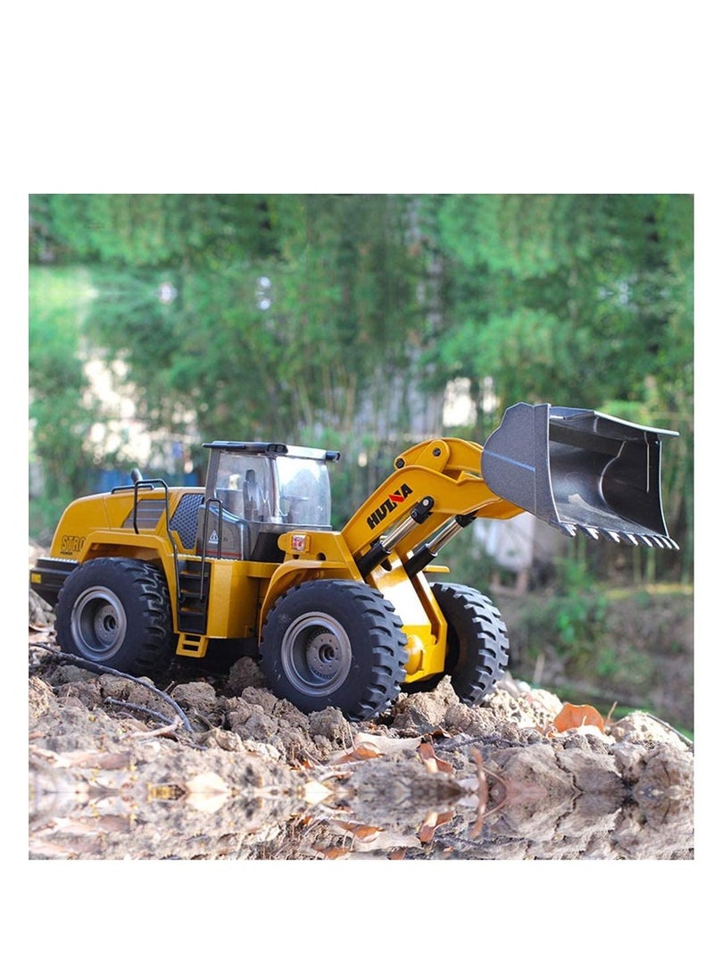 HUINA - 1583 Bulldozer 1:14 RC Excavator For Adult, 10 Channels Remote Control Construction Vehicle with Simulation Light and Sound - Image 1