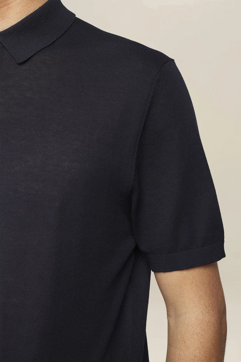Doppelganger Blue Men's regular fit 100% cotton knitted polo shirt - Blue Navy for Men | Best Price UAE