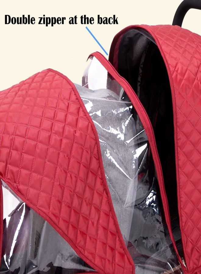 WYI Double Stroller Winter Rain Cover,Winter Cover for Double Tandem Stroller,Big Size Universal Rain and Wind Cover (Blue) - Image 5
