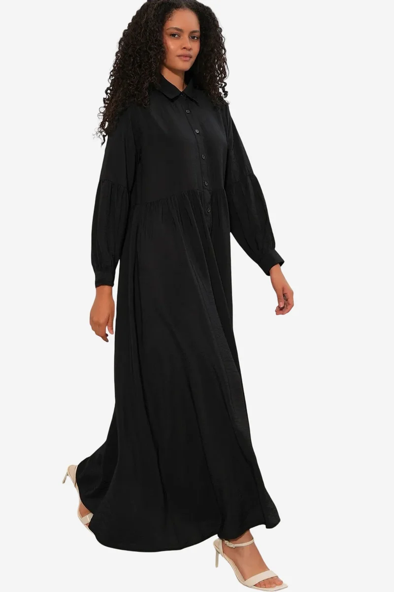 Big Dart Black BDART Loose-fit Maxi Shirt Dress for Women | Best Price UAE