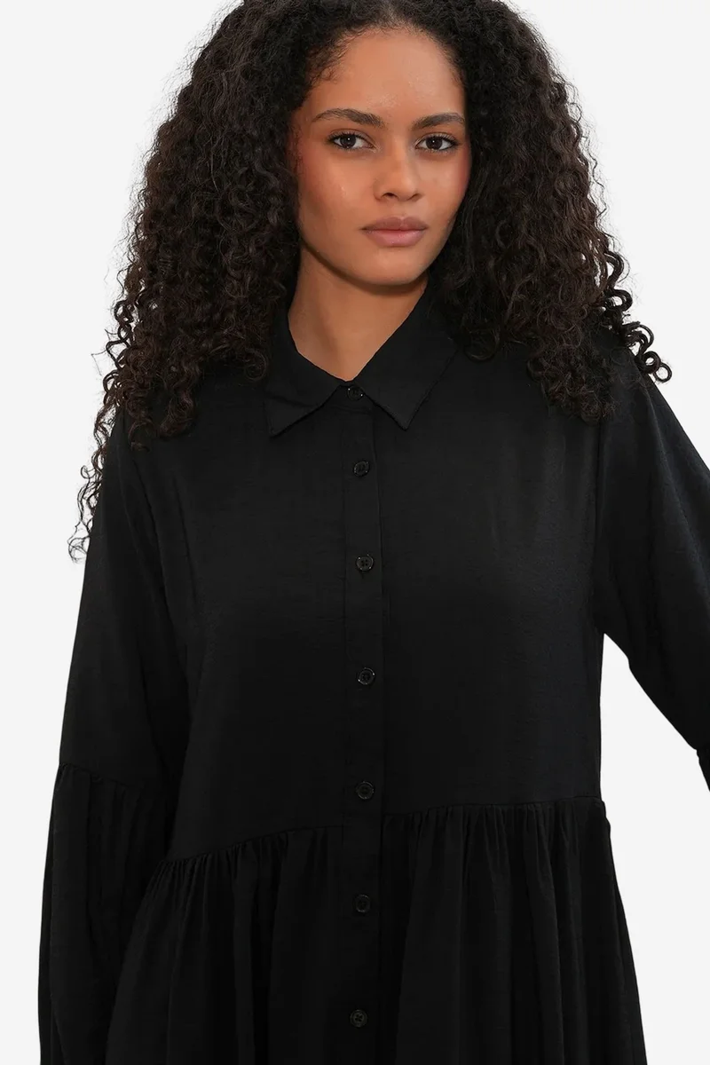 Big Dart Black BDART Loose-fit Maxi Shirt Dress for Women | Best Price UAE