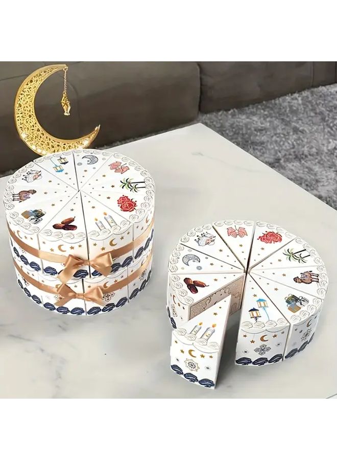 10 Pcs Ramadan Gift Boxes Arabic Calligraphy Moon Islamic Geometric Triangle Design - Image 2