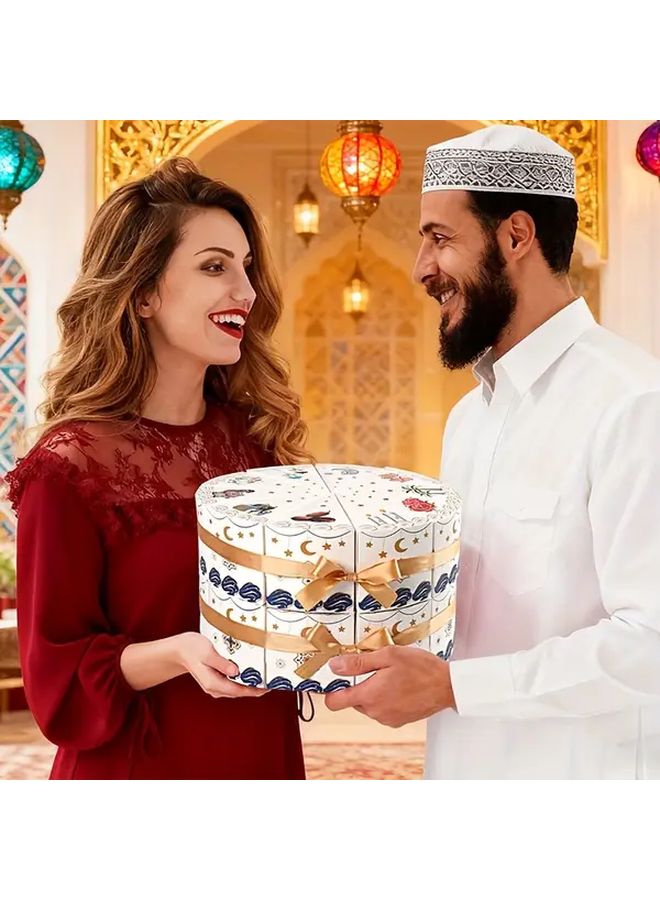 10 Pcs Ramadan Gift Boxes Arabic Calligraphy Moon Islamic Geometric Triangle Design - Image 3