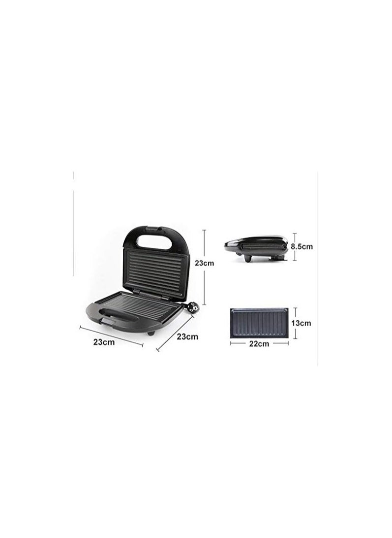 Generic - Electric Sandwich Maker With Grill Plate, Small Size, Stainless Steel, Easy Clean With Non-Stick & Removable Plates - Image 1