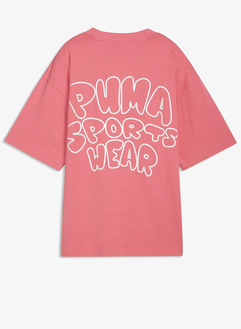 بوما تيشيرت شبابي كبير بطبعة سحابية مضيئة