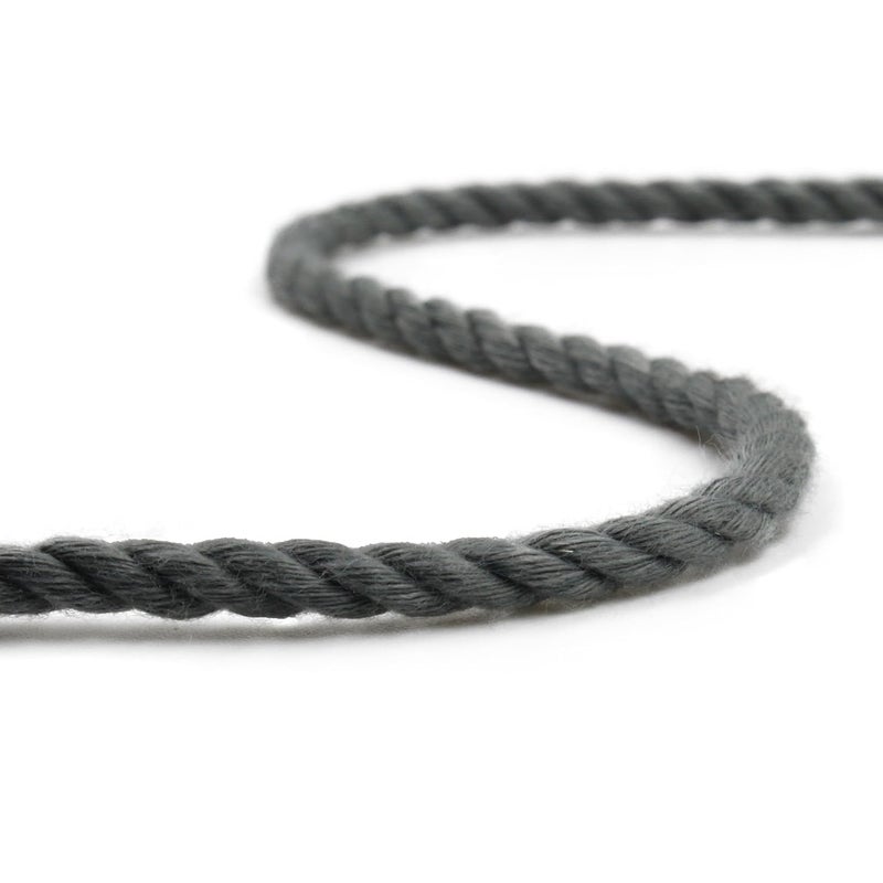 Bobbiny 3 Ply Twisted Macrame Cotton Cord Dori Roll Packaging Thread for Macrame DIY and Other Projects Grey 4mm10 Meter - Image 2
