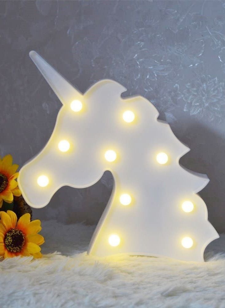 سلة يونيكورن مضيء باللون الأبيض مع إضاءة دافئة - Image 3