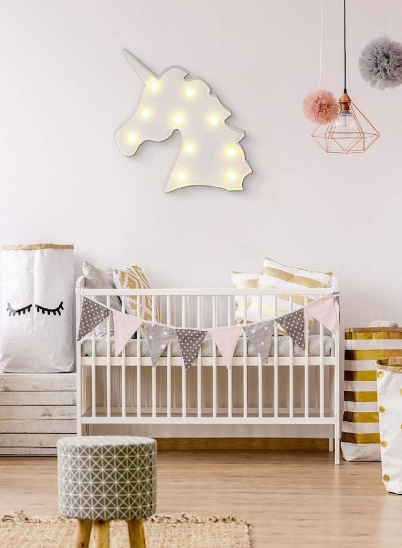 سلة يونيكورن مضيء باللون الأبيض مع إضاءة دافئة - Image 4