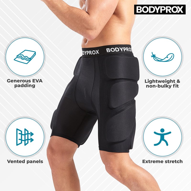 Bodyprox Protective Padded Shorts for Snowboard,Skate and Ski,3D Protection for Hip,Butt and Tailbone (Large) Black - Image 3