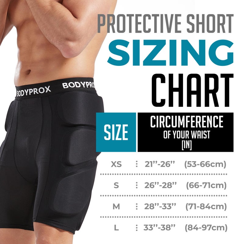 Bodyprox Protective Padded Shorts for Snowboard,Skate and Ski,3D Protection for Hip,Butt and Tailbone (Large) Black - Image 2