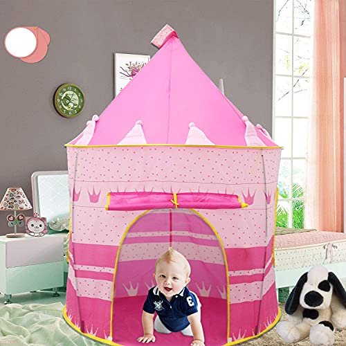 Webby Princess Castle Kids Play House | Jumbo Kids Play Tent with 10 Balls for 3 to 10 Years Children | Indoor and Outdoor Games (Pink) - Image 3