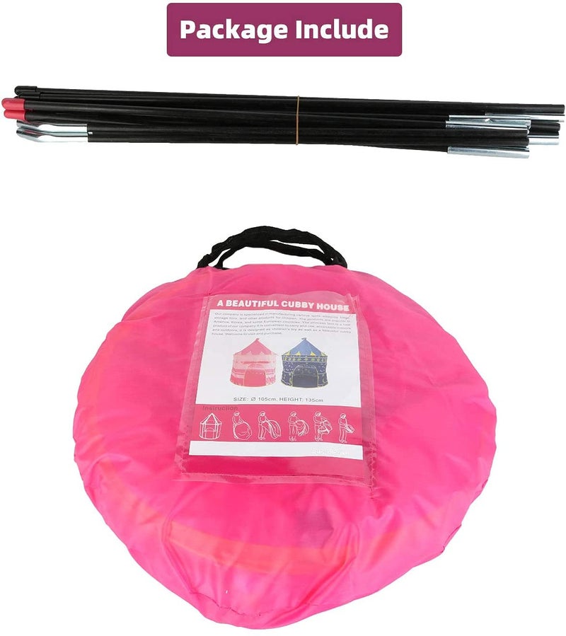 Webby Princess Castle Kids Play House | Jumbo Kids Play Tent with 10 Balls for 3 to 10 Years Children | Indoor and Outdoor Games (Pink) - Image 5