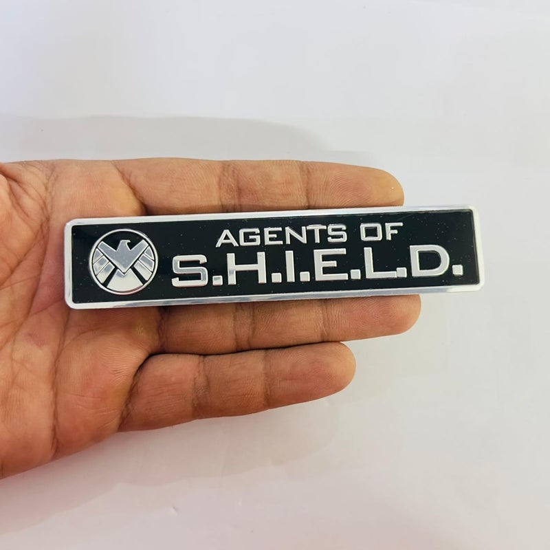 AUTO MT شعار معدني للسيارة والدراجة واللابتوب - شارة ثلاثية الأبعاد لسباق السيارات - ملصق رياضي عالمي - ملصق جولة كبيرة (أسود، ملصق عملاء الدرع) - Image 1