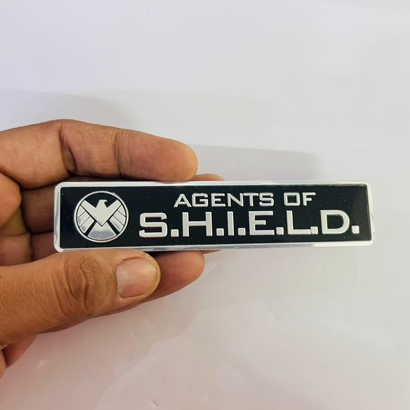 AUTO MT شعار معدني للسيارة والدراجة واللابتوب - شارة ثلاثية الأبعاد لسباق السيارات - ملصق رياضي عالمي - ملصق جولة كبيرة (أسود، ملصق عملاء الدرع) - Image 2