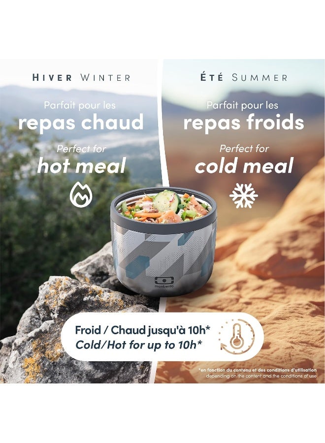 monbento - Bento Lunch Box MB Element graphic Dimensions - Insulated lunch box that keeps meals hot/cold - Ideal lunch box for work/outdoor - BPA free - Geometric pattern - Image 5