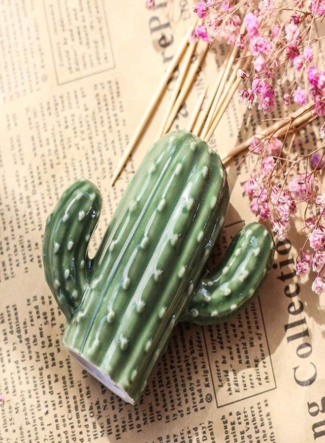 KiaoTime Ceramic Toothpick Holder Dispenser, Novelty Cute Cactus Design Toothpick Dispenser Box Container for Kitchen Counter Dinning Table Cabinet Décor - Image 5