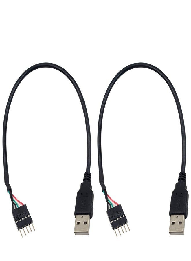 Duttek USB to USB Motherboard Header Cable, USB 2.0 Type A Male to 5 Pin Male Header Dupont Cable Cord 30CM/12IN (2 Pack) - Image 1