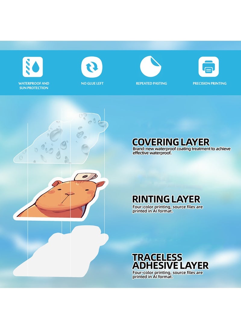 50-Piece Cute Pufferfish Capybara Stickers Waterproof Animal Vinyl Stickers for Laptop - Image 5