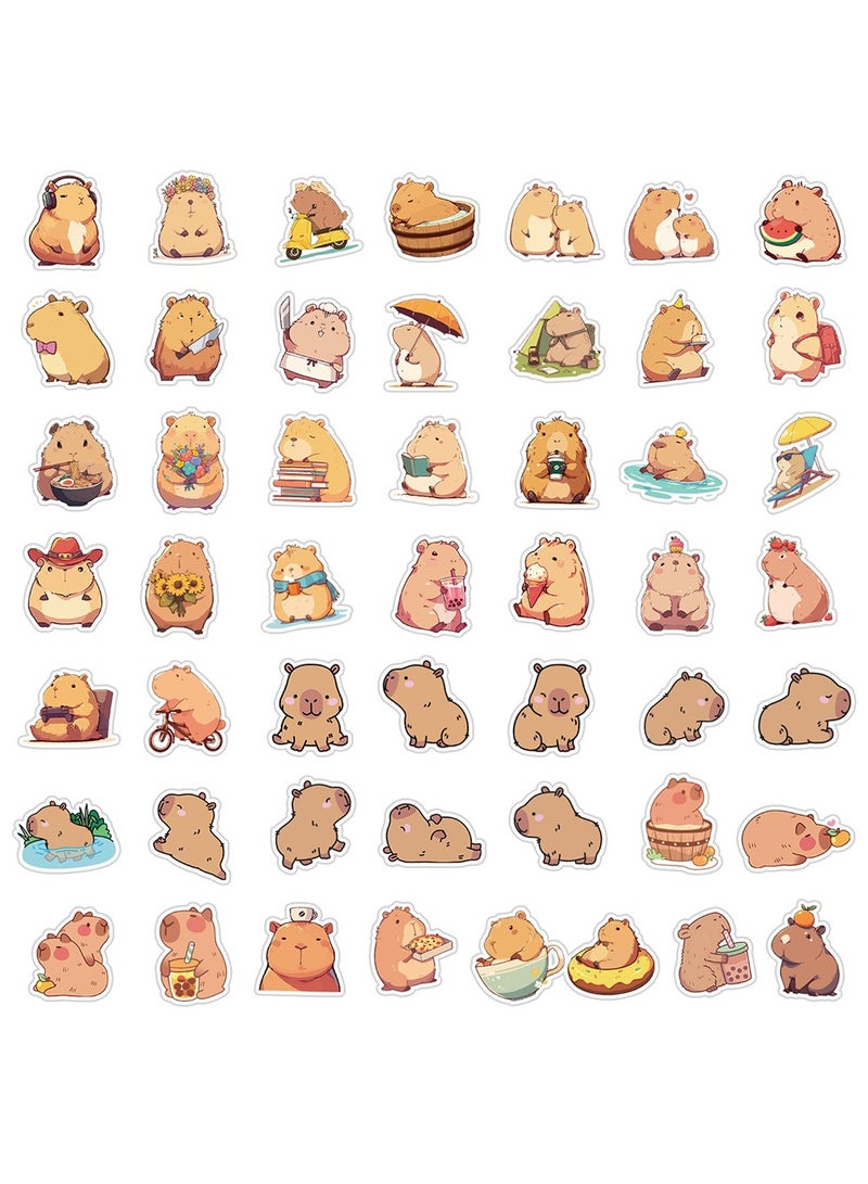 50-Piece Cute Pufferfish Capybara Stickers Waterproof Animal Vinyl Stickers for Laptop - Image 2
