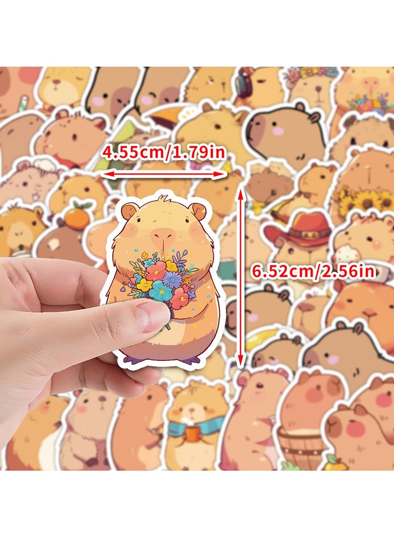 50-Piece Cute Pufferfish Capybara Stickers Waterproof Animal Vinyl Stickers for Laptop - Image 3