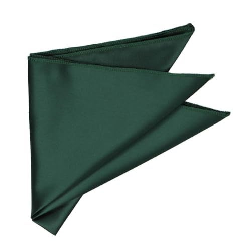 tiemart Solid Color Hunter Green Pocket Squares for Men for Suits and Perfect for Wedding Parties Measures 12 x 12 inch / 30 x 30 cm - Image 3