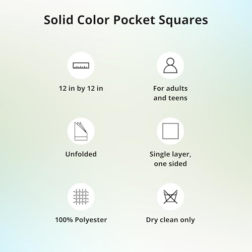 tiemart Solid Color Hunter Green Pocket Squares for Men for Suits and Perfect for Wedding Parties Measures 12 x 12 inch / 30 x 30 cm - Image 5