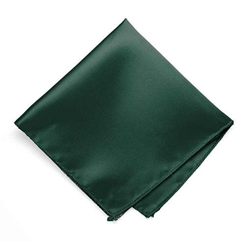 tiemart Solid Color Hunter Green Pocket Squares for Men for Suits and Perfect for Wedding Parties Measures 12 x 12 inch / 30 x 30 cm - Image 1
