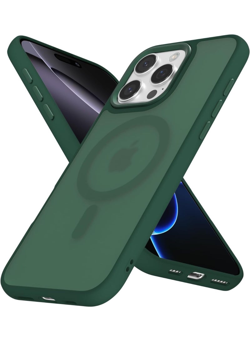 أكاليكس جراب مغناطيسي لهاتف iPhone 16 Pro Max، متوافق مع MagSafe، غطاء فاخر مطلي، جراب هاتف واقي شفاف ناعم من مادة TPU مقاوم للصدمات، (أخضر) - Image 1