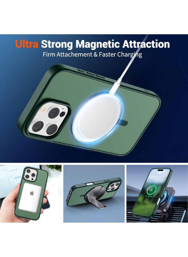 ACLIX Magnetic Case for iPhone 16 Pro Max Case, Compatible with MagSafe, Plating Luxury Cover, Clear Soft TPU Shockproof Protective Phone Case, (Green) - Image 4