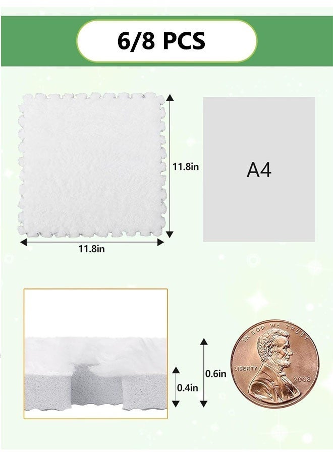 Foam Floor Mat,Kids Rug,Foam Mats,Plush Foam Floor Mat Square Interlocking Carpet Tiles with Border Fluffy Play Mat Floor Tiles Soft Climbing Area Rugs,Exercise Play Mat for Children Kids Room Home Parlor Bedroom (off white) - Image 2