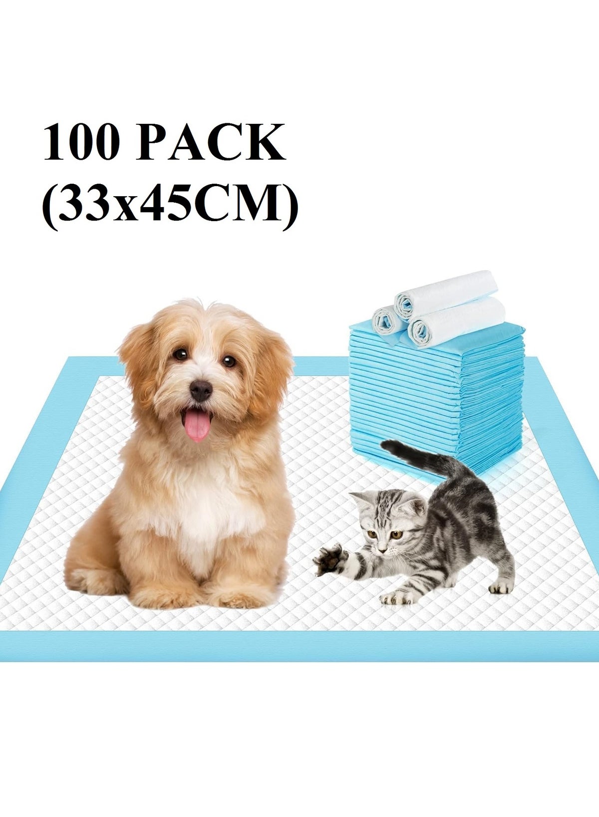 Tycom Dog and Puppy Training Pads 100pcs, Disposable Dog Pee Pads, Ultra Absorbent & Leak-Proof Pet Underpads, Dry Quickly Pee Pad for Dog Cats Rabbits or Other House Training…