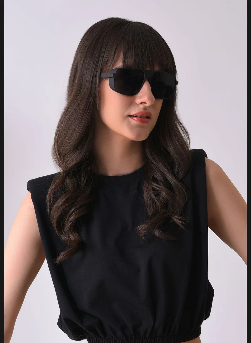 Haute Sauce Women Black Lens Black Wayfarer Sunglasses