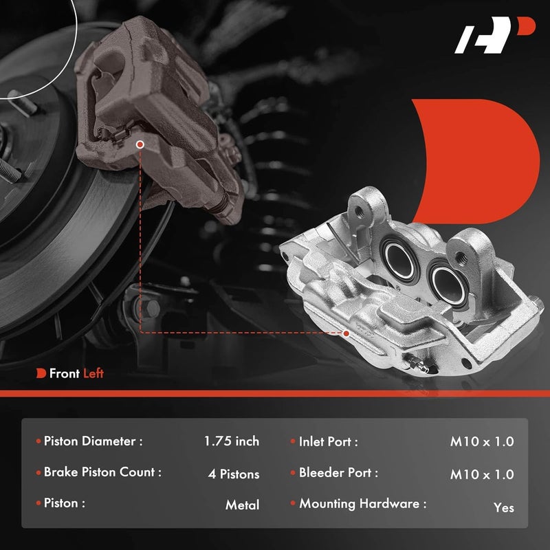 A-Premium Brake Caliper Assembly Without Bracket for Chevrolet Colorado & GMC Canyon 2015-2020 Front Driver Side - Image 2