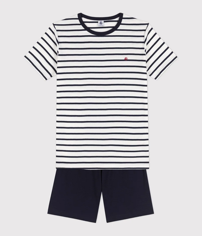 بيتي باتو بيجامة قصيرة محبوكة للجنسين بنقوش بحارة