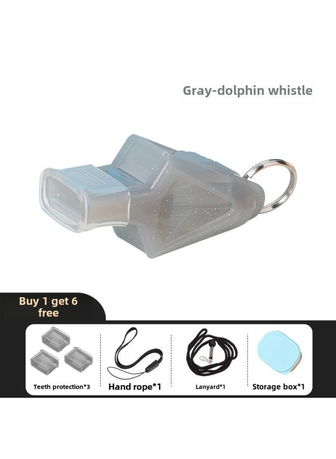 Generic Whistle PE Teacher Super Loud Super Whistle Basketball Referee Special Dolphin Professional Life-saving Survival Football Whistle-Color:Third Generation Whistle-gray - Image 1