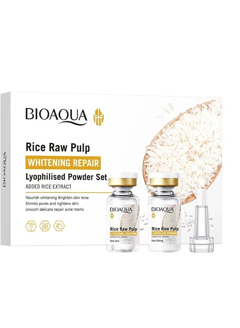 بيو أكوا مسحوق الأرز الخام المجفف بالتجميد لإصلاح وتبييض البشرة، مع إضافة مستخلص الأرز - Image 1