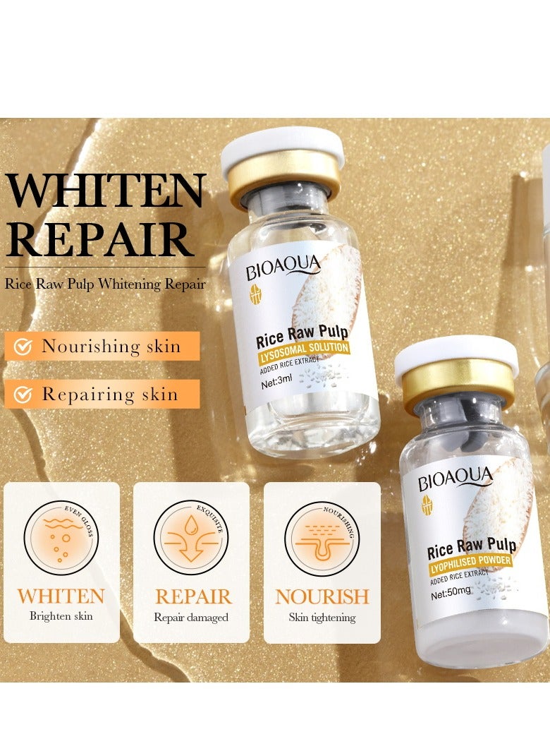 بيو أكوا مسحوق الأرز الخام المجفف بالتجميد لإصلاح وتبييض البشرة، مع إضافة مستخلص الأرز - Image 3