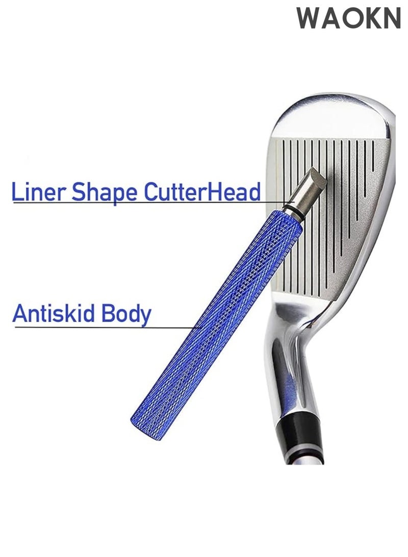 دبليو أيه أو كي أن مجموعة تنظيف مضارب الجولف، فرشاة جولف محمولة ومجموعة تنظيف أخاديد مضارب الجولف، فرشاة مضارب جولف معلقة مغناطيسية + 2 مبراة لتنظيف أخاديد مضارب الجولف، خط انزلاق قابل للسحب بطول 2 قدم - Image 3