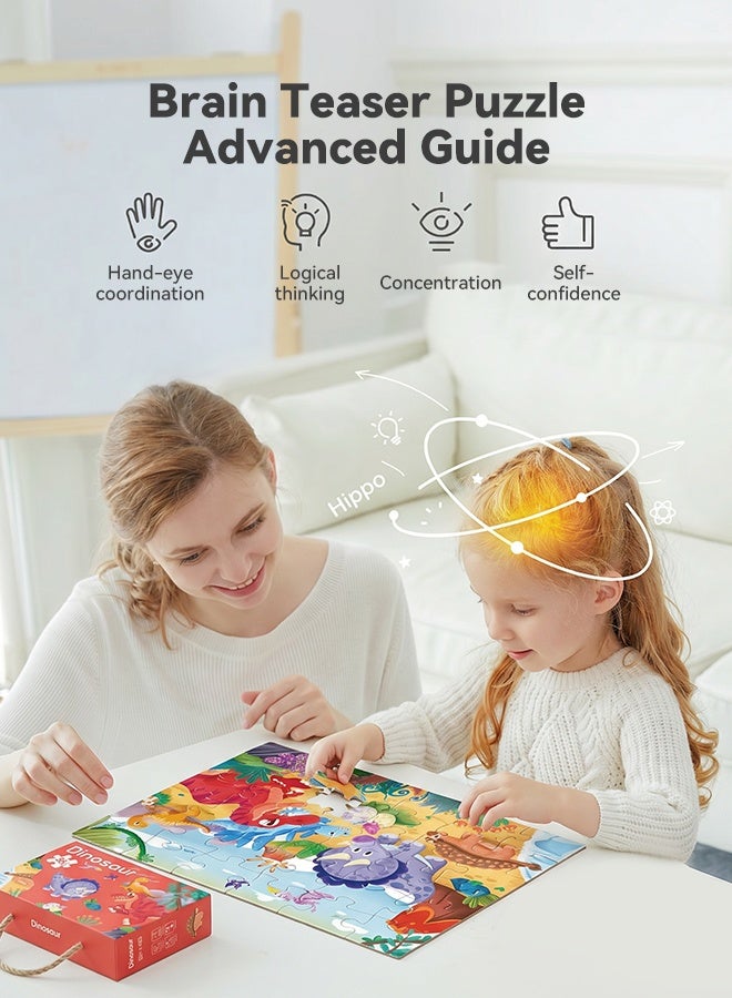 Puzzles for Kids Ages 4-8, 3-5,36 Piece Dinosaur Puzzles for Toddler 4-6,Floor Puzzle Age 5-7 Children Learning Preschool Educational Puzzles Toys for Boys and Girls - Image 4