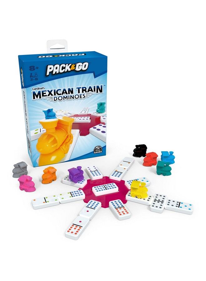 Spin Master Games Pack & Go Mexican Train Dominoes From Spin Master Games Portable Dominoes Set Kids Games Classic Board Games For Adults And Kids Ages 8 And Up - Image 1