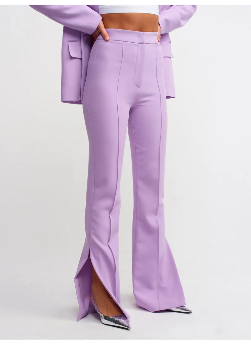 ديلفين 7002 Slit Flared Leg Trousers-Lilac