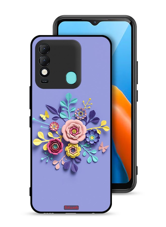 Tolwak Tecno Spark 8 Protective Case Cover Flowers Art - Image 1
