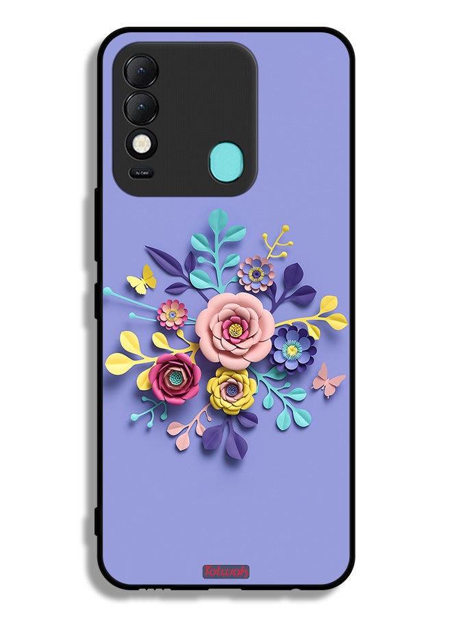 Tolwak Tecno Spark 8 Protective Case Cover Flowers Art - Image 2