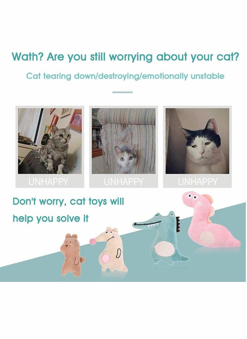 SYOSI - Catnip Toys for Indoor Cats 6 Pcs Cat Toys with Catnip Interactive Kitty Plush Chew Toys Fun Levels of Interactive Play  Track with Satisfies Kitty¡¯s Hunting Chasing and Exercising Needs - Image 1