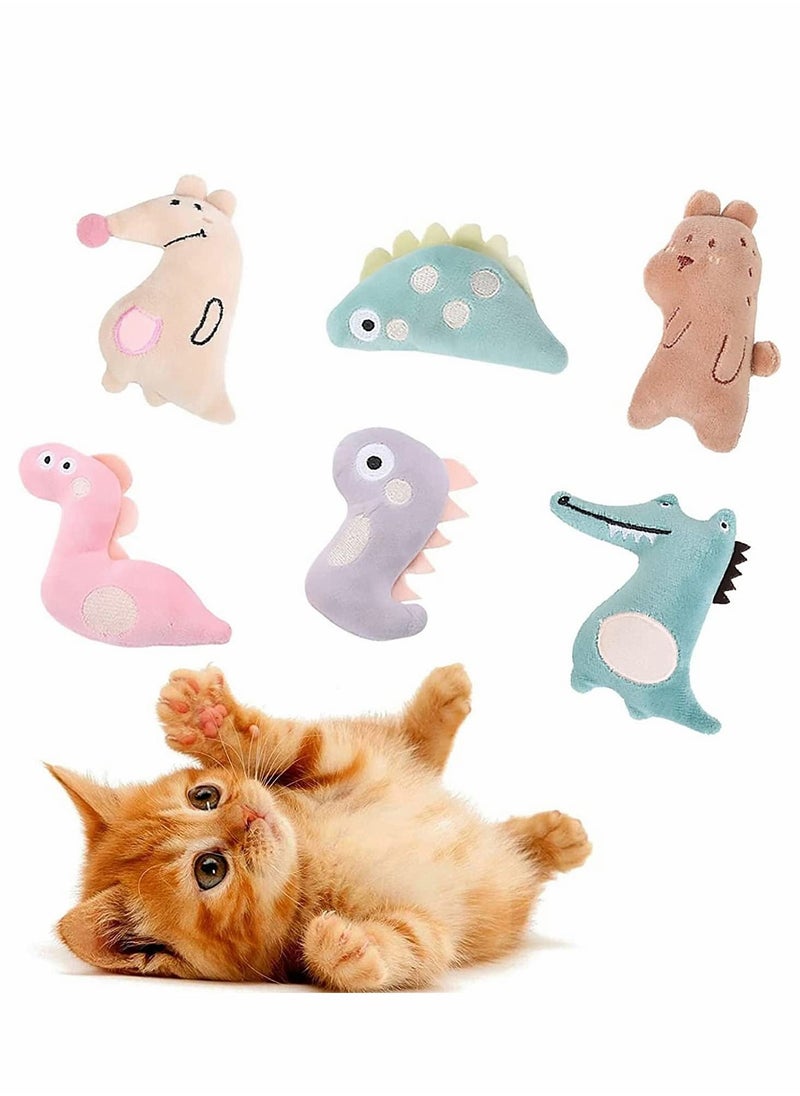 SYOSI - Catnip Toys for Indoor Cats 6 Pcs Cat Toys with Catnip Interactive Kitty Plush Chew Toys Fun Levels of Interactive Play  Track with Satisfies Kitty¡¯s Hunting Chasing and Exercising Needs - Image 1
